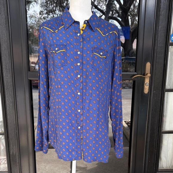 Rock 47 By Wrangler Tops - Rock 47 by Wrangler Women’s Snap Button Cowgirl Western Shirt 🤠